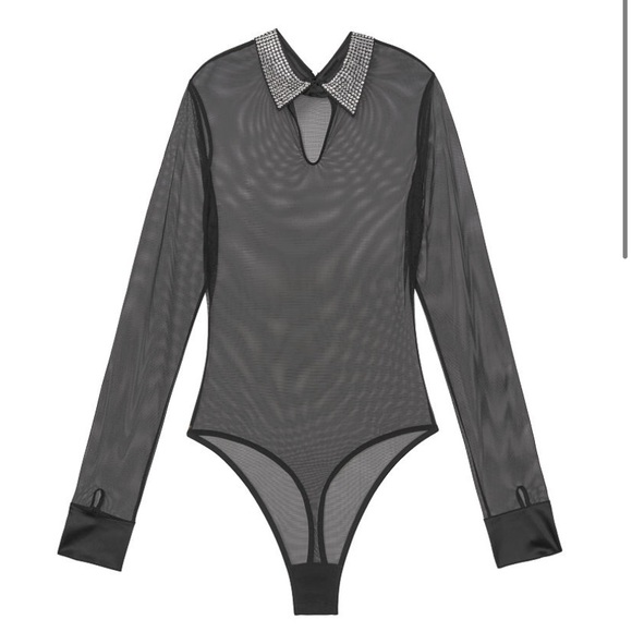 NWOT VICTORIA SECRET SWAROVSKI COLLARED BODYSUIT - Picture 4 of 7